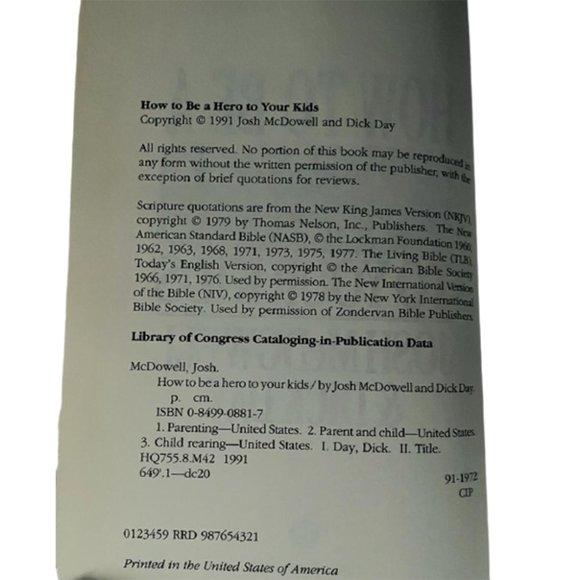 How to Be a Hero to Your Kids by Josh McDowell; Dick Day - Picture 2 of 3